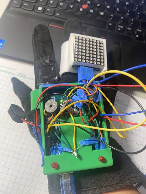 Glove wiring closeup