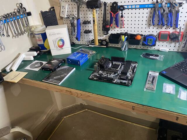 Parts on workbench