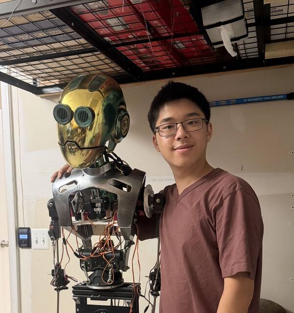 Person with robot front